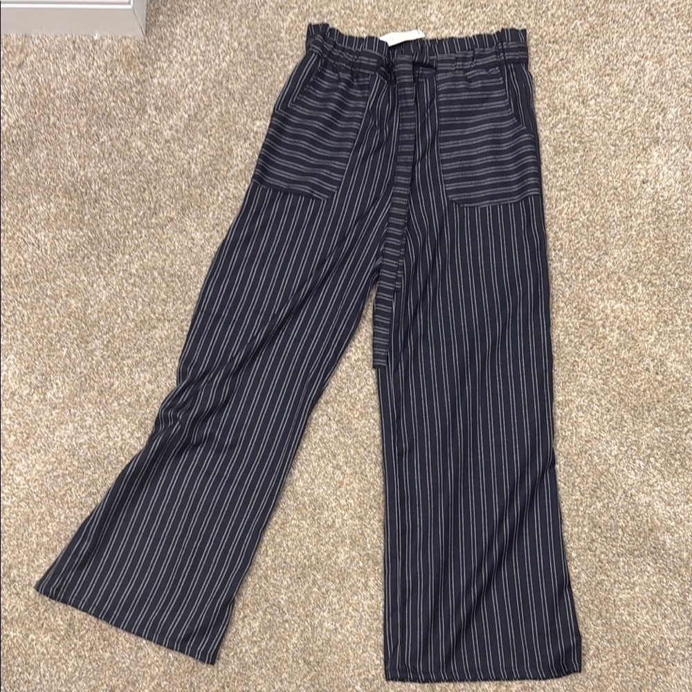 Blue Rain Wide Leg Striped Pants